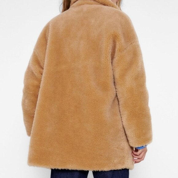 💋GORGEOUS!💋 ZARA FAUX FUR COAT IN LIGTH CAMEL - Picture 7 of 15
